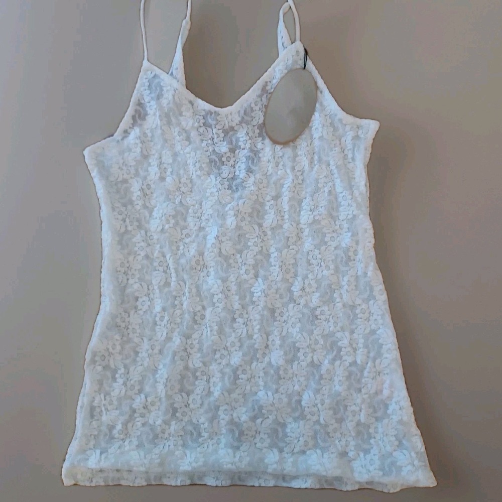 Only Hearts NYC Vanilla‎ Floral Stretch Lace Camisole Tank Top 44678 Womens M